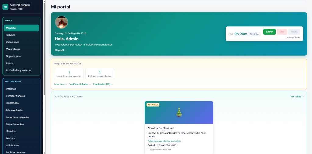 Mi portal de SolveLens HR: fichajes, vacaciones e incidencias